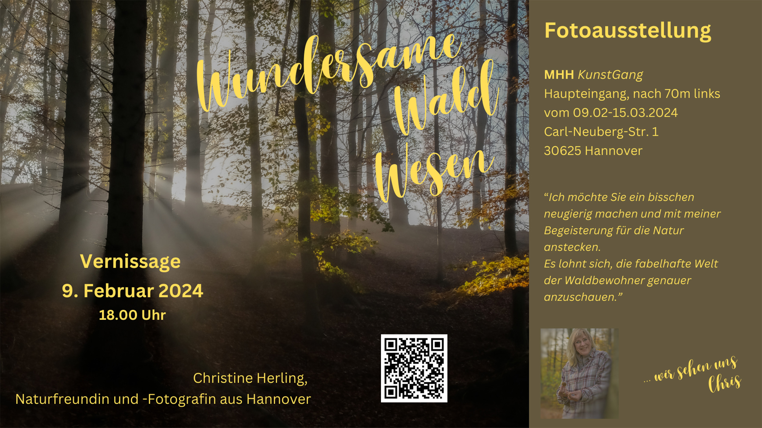 Foto-Ausstellung "Wundersame Waldwesen" von Chris Herling im MHH (Medizinische Hochschule Hannover) KunstGang